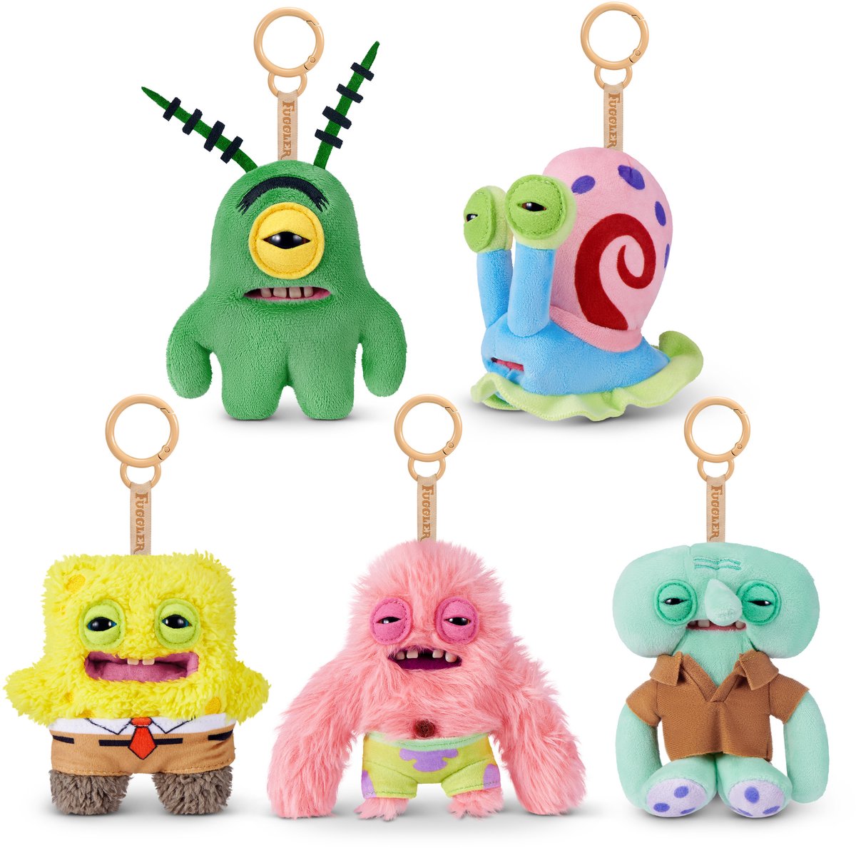 Surtido de llaveros con licencia de 5 pulgadas de Bob Esponja Fuggler de zuru