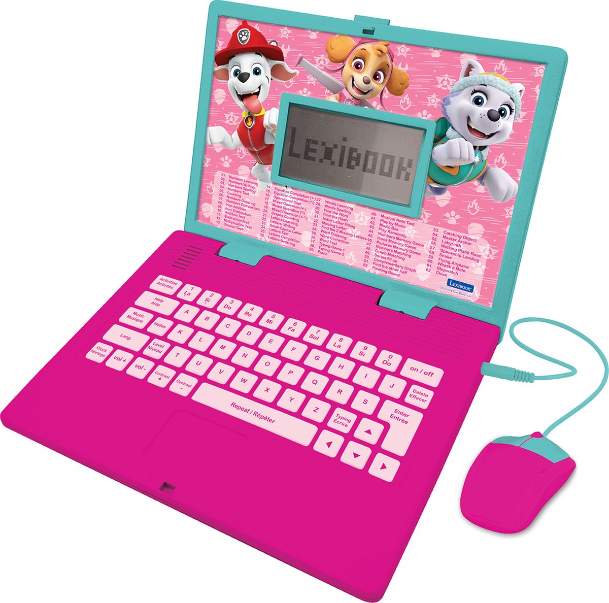 Lexibook ordinateur portable éducatif bilingue la pat patrouille girly (fr en)