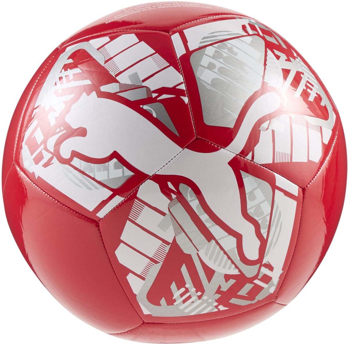 Pallone da calcio unisex Puma big cat - rosso-bianco-argento