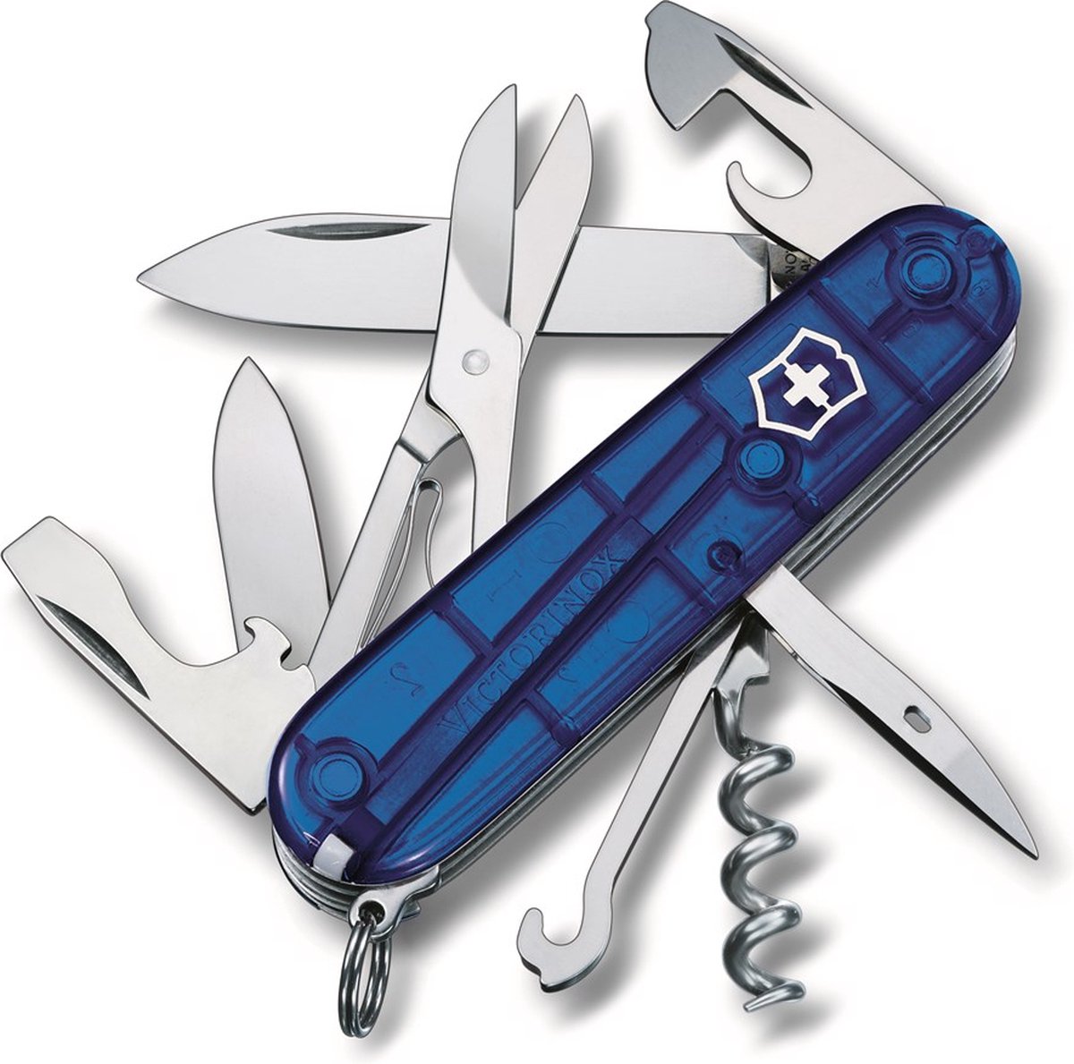 Victorinox Swiss Army Climber multiherramienta 14 funciones azul transparente