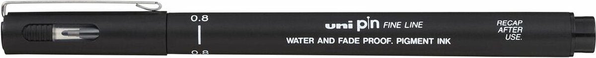 Uni-ball permanente markeerstift pin08-200(s) zwart 12 stuks