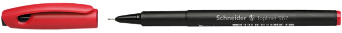 Strumenti da scrittura Schneider schneider fineliner - topliner 967 - larghezza tratto 0,4 mm - rosso - scatola da 10 pezzi - s-9672