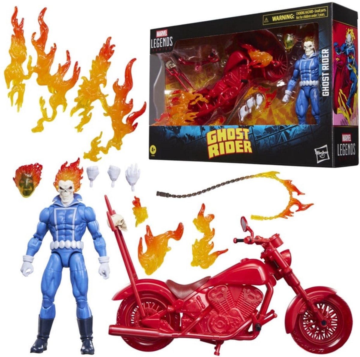 Hasbro figura de acción del jinete fantasma marvel legends johnny blaze con motocicleta figura de acción de 15 cm