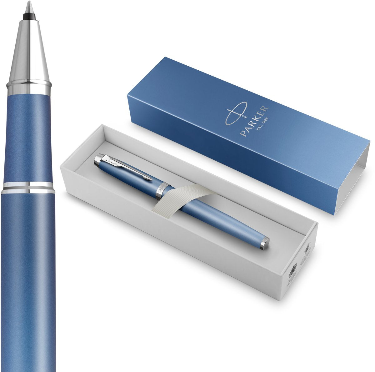 Parker estoy escribiendo rituales bolígrafo roller | relajante acabado en azul con degradado de color y detalles cromados | punta fina | tinta negra | embalaje de regalo