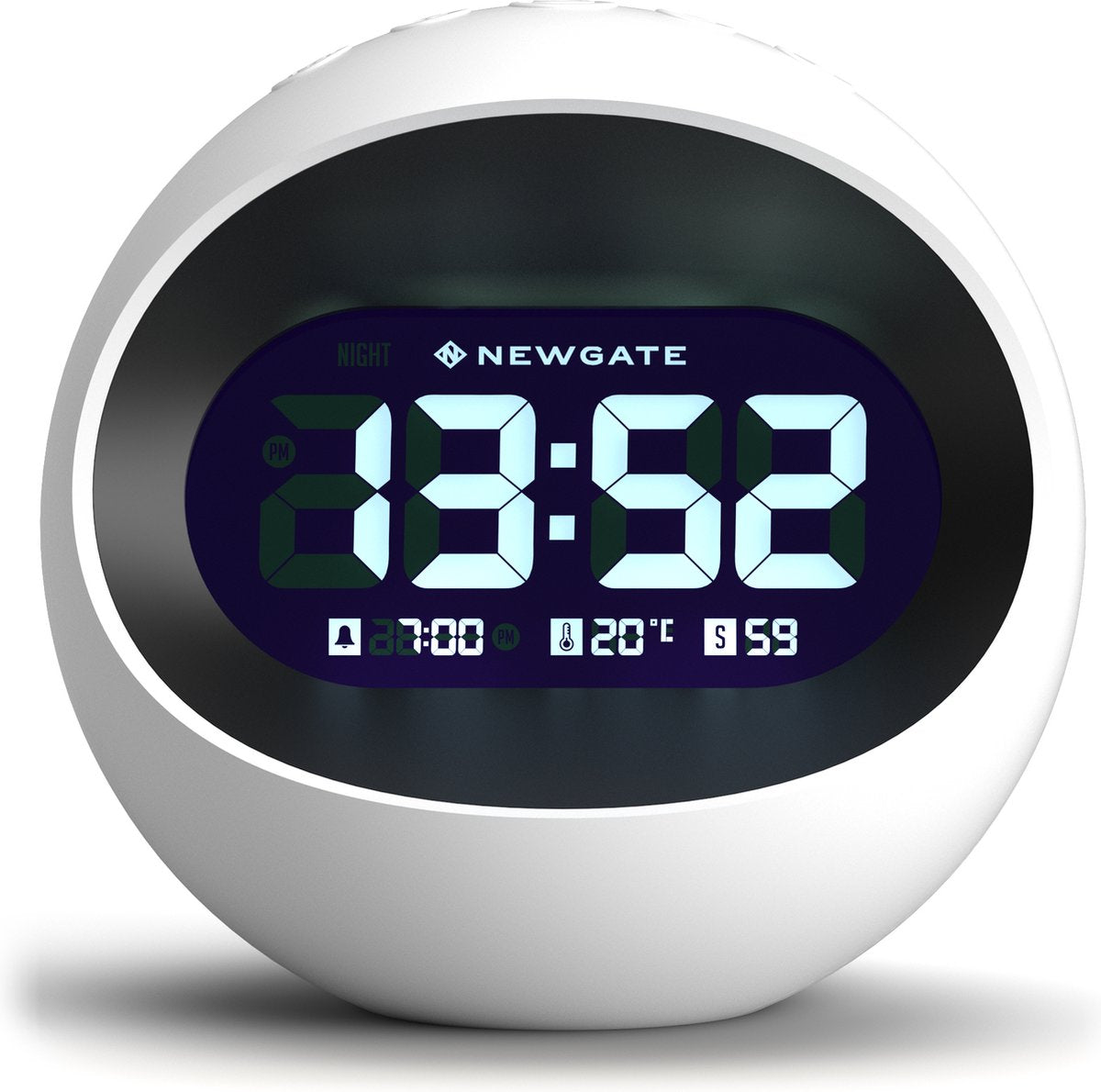Bennies fifties newgate centre of the earth lcd alarm klok - wit
