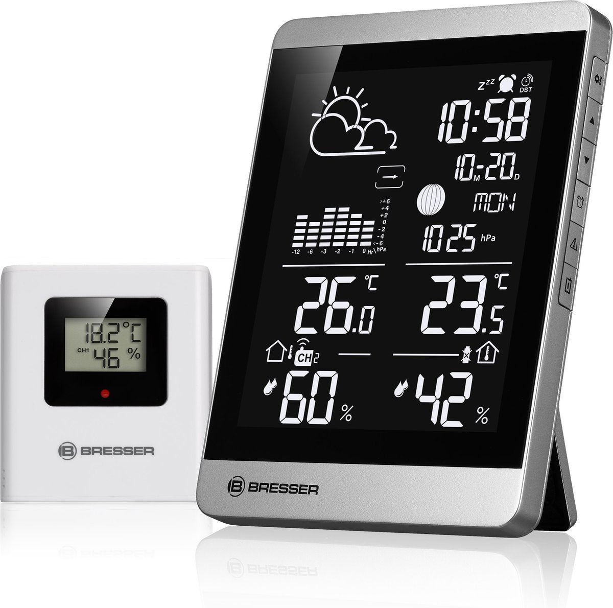 Estación meteorológica Bresser - Climatetemp ndv-neo - sensor inalámbrico - plateado