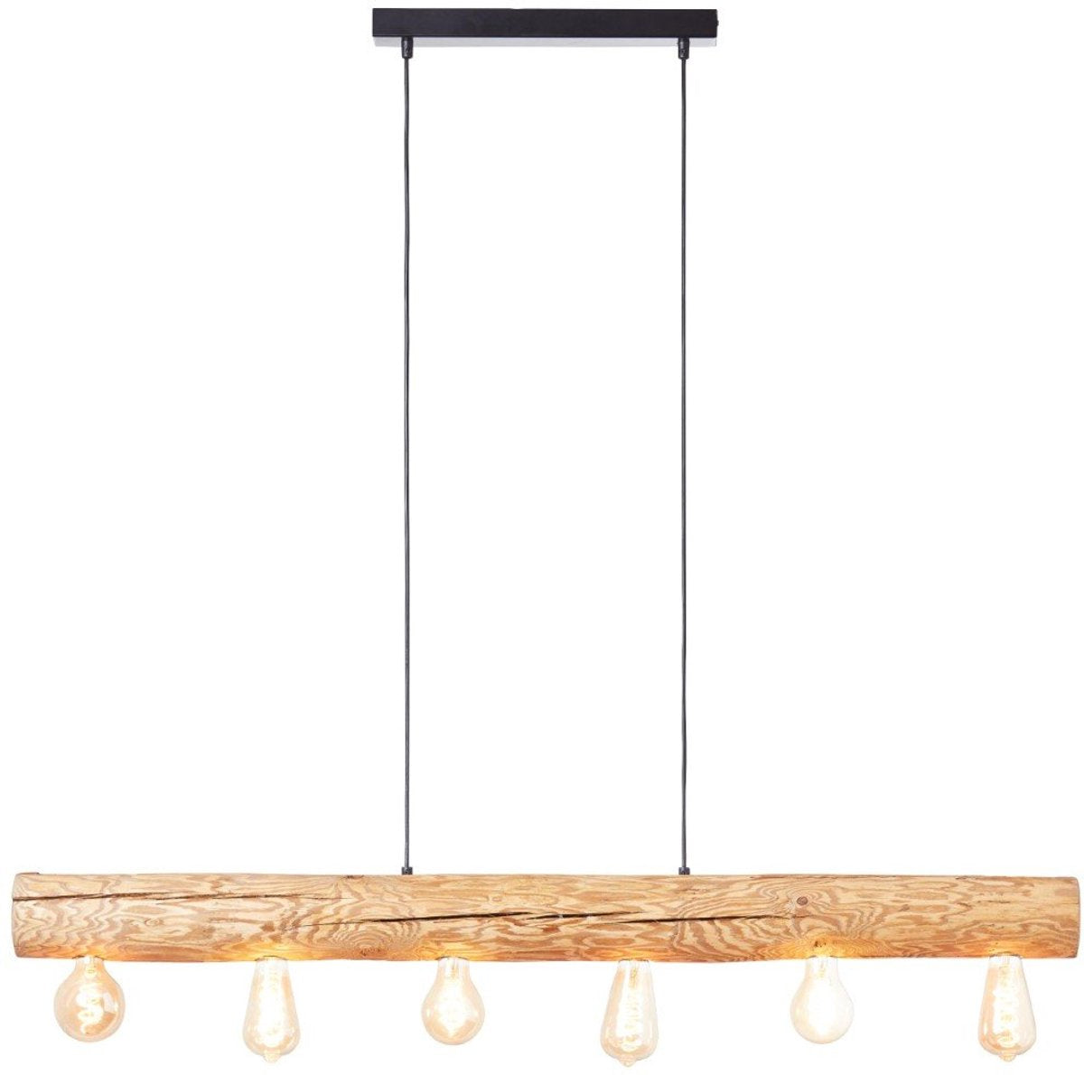 Brilliant trabo - hanglamp - breedte 115 cm - e27 max 6x25w - hout