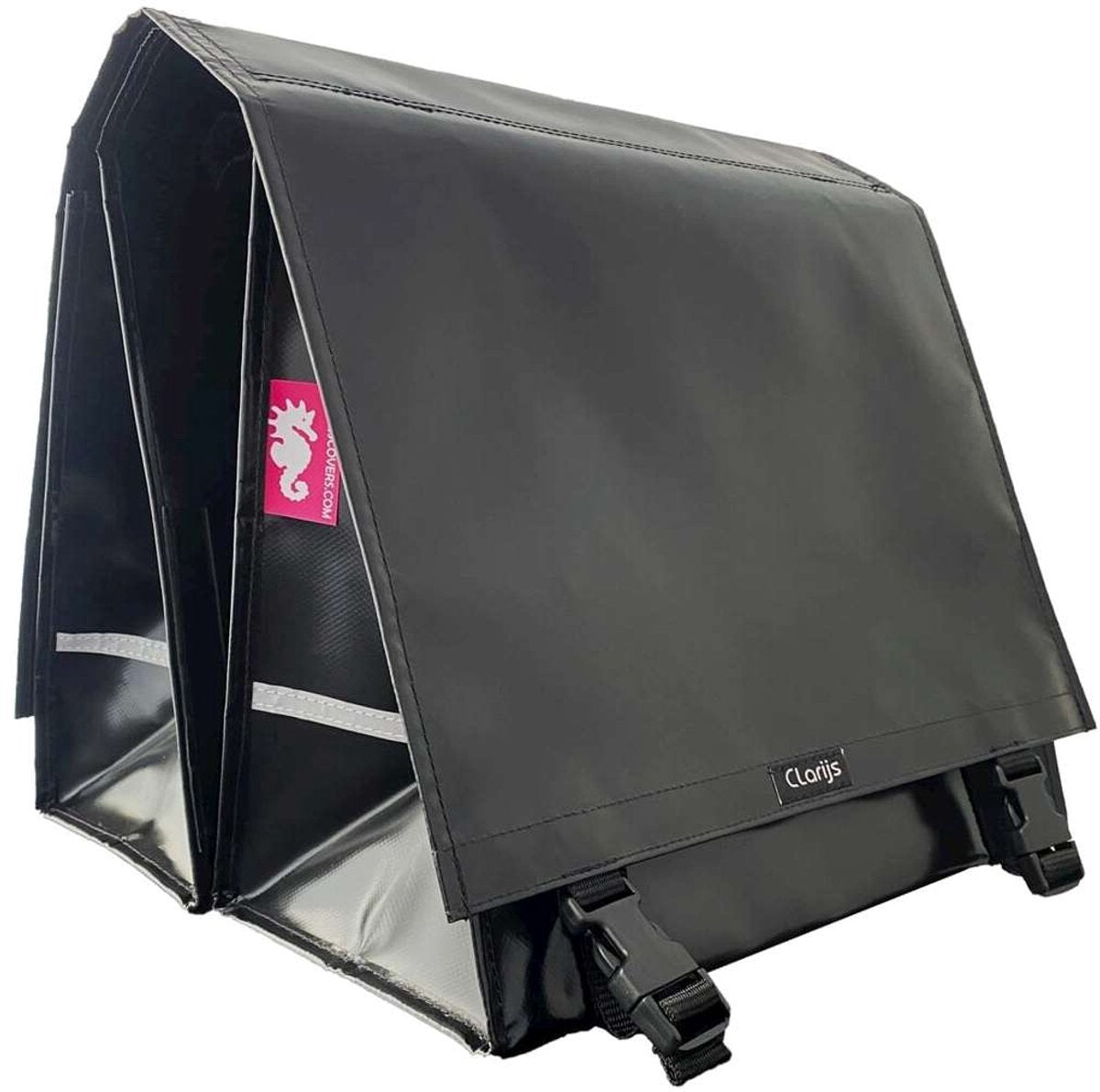 Borsa da bicicletta Clarijs double l PVC 40l con ritaglio nero