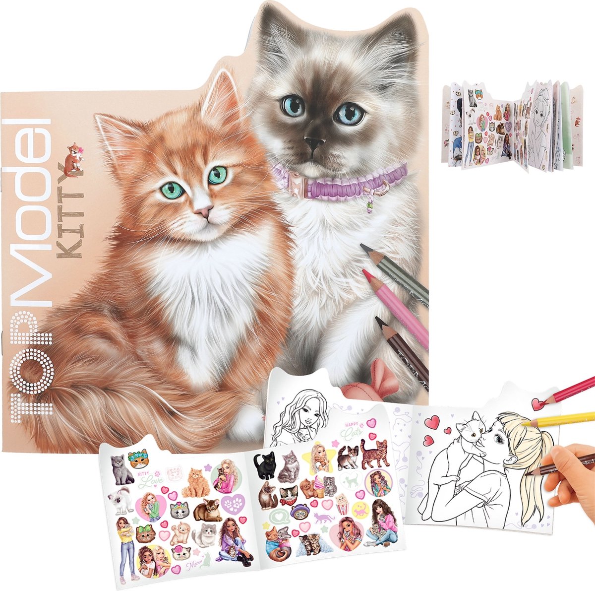 Depesche - libro para colorear gatito top model - gatito y perrito