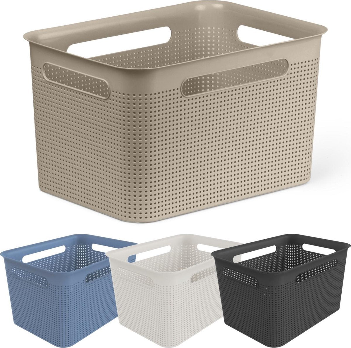 Cestino portaoggetti Rotho brisen 36x26,2x21,1 cm 16 l bianco
