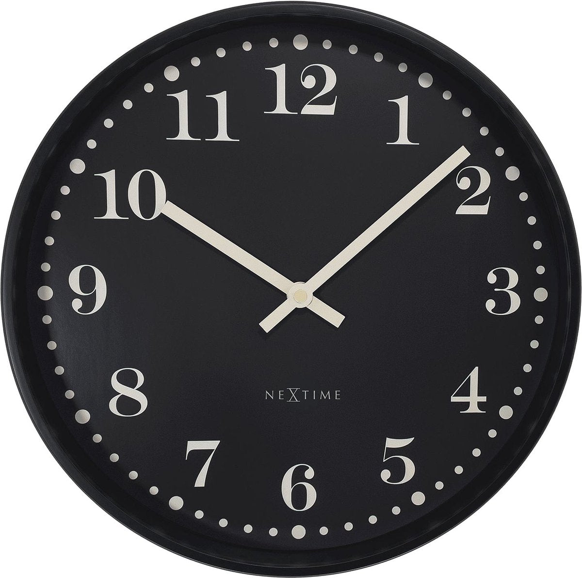 Nexttime Dickens – orologio da parete – 30 cm – plastica – nero – silenzioso