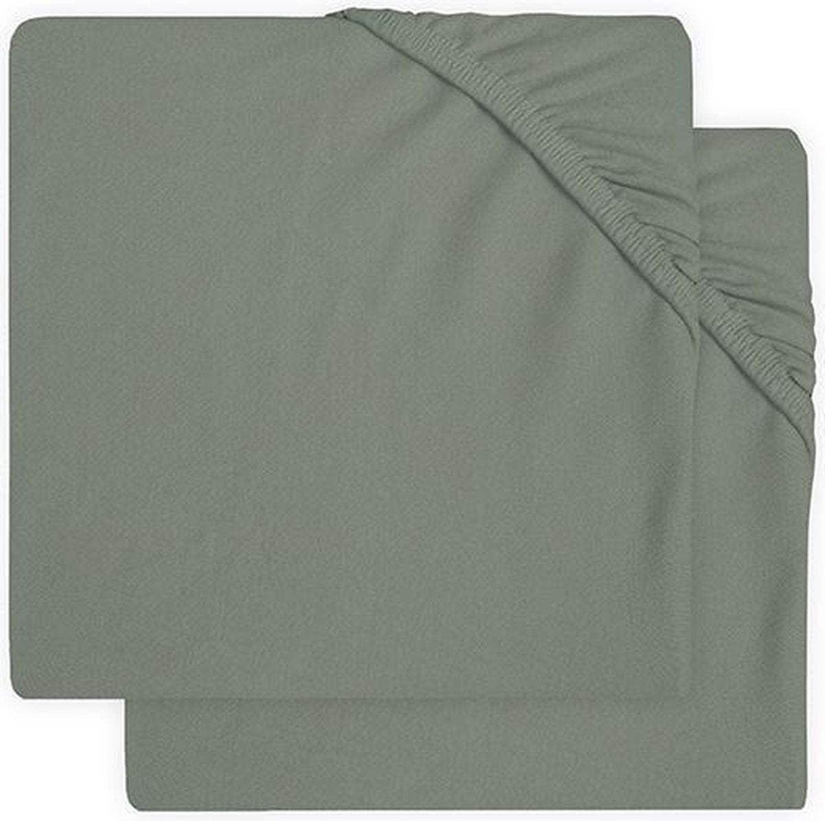 Jollein - lenzuolo con angoli per culla in jersey (verde cenere - 2 pezzi) - cotone - 60x120 cm