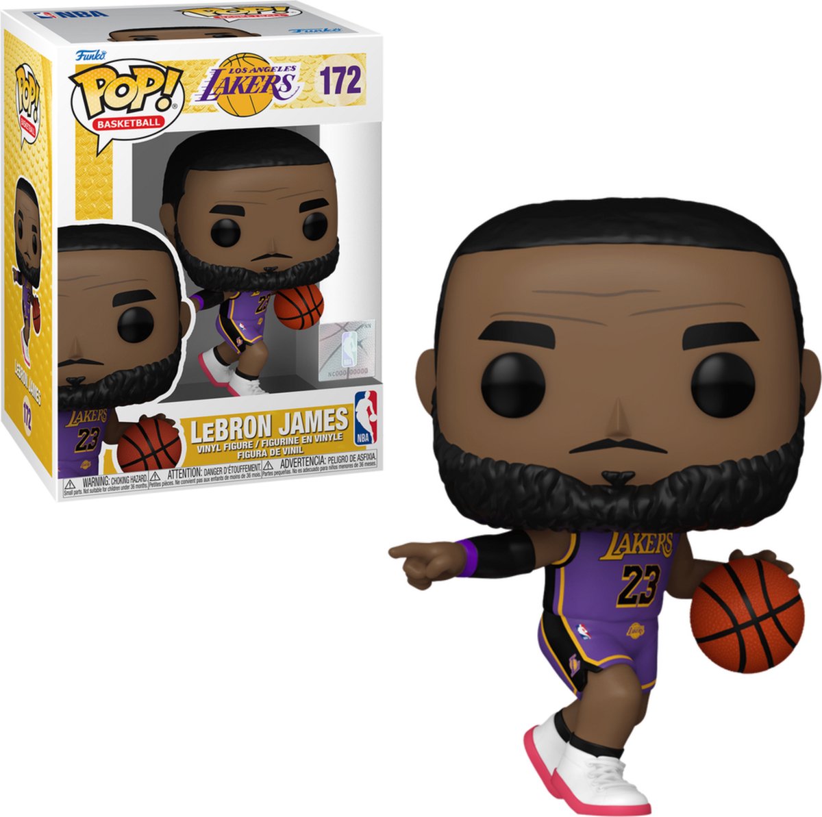 Funko pop basket: nba lakers - lebron james - pop #172