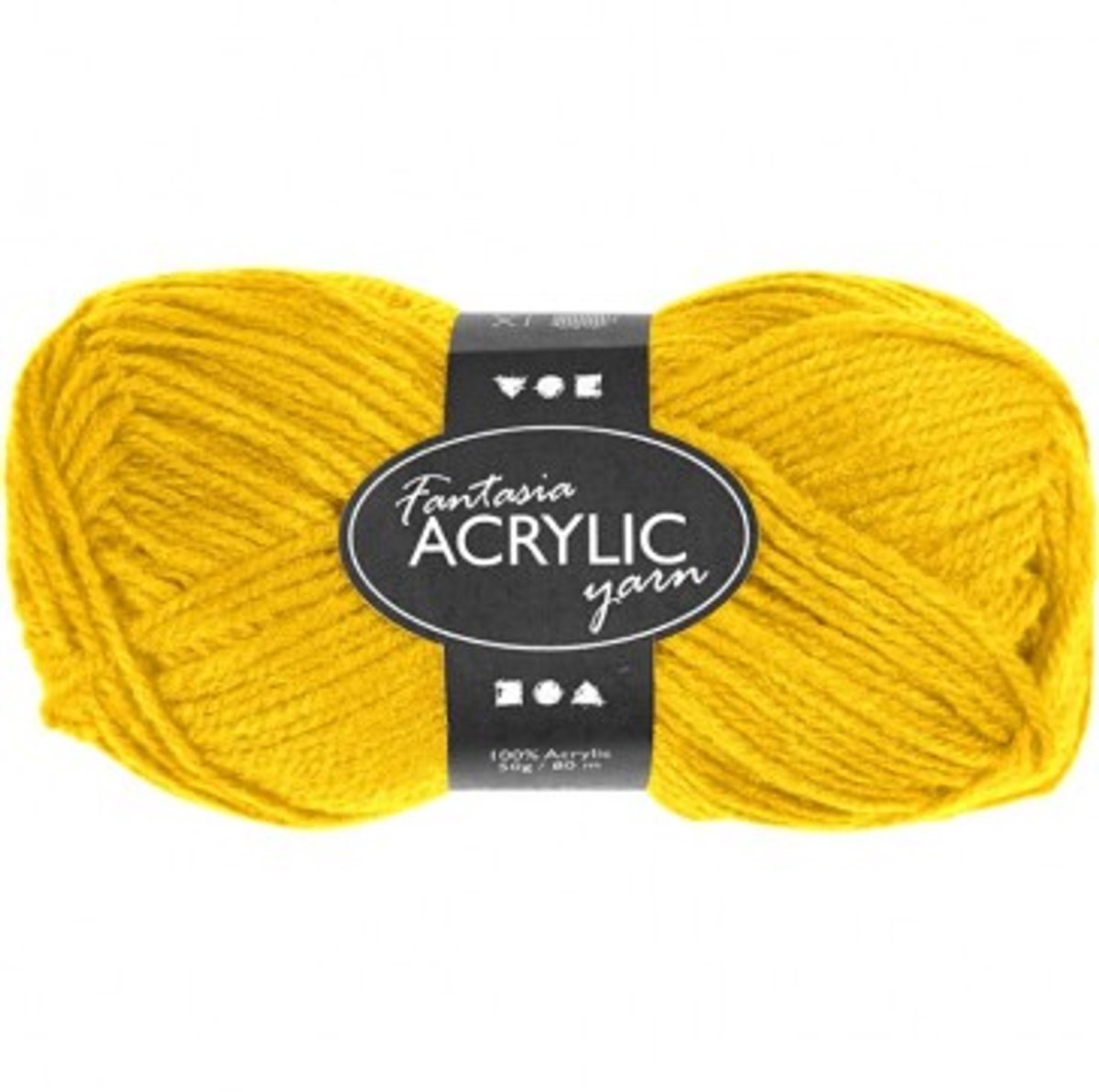 Filato acrilico giallo 50gr, 80m