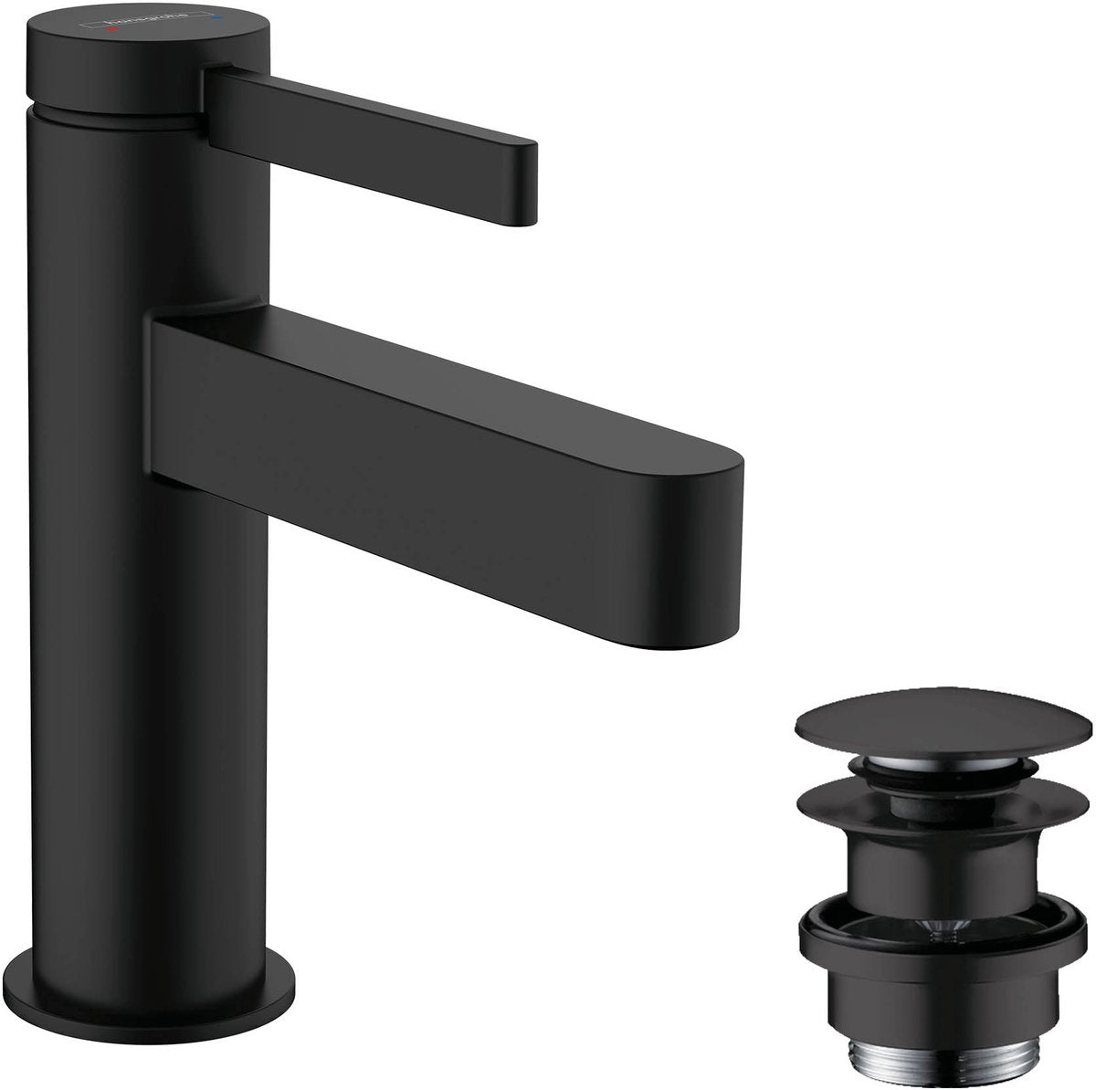 Hansgrohe finoris - miscelatore lavabo - con piletta - 100mm - nero opaco