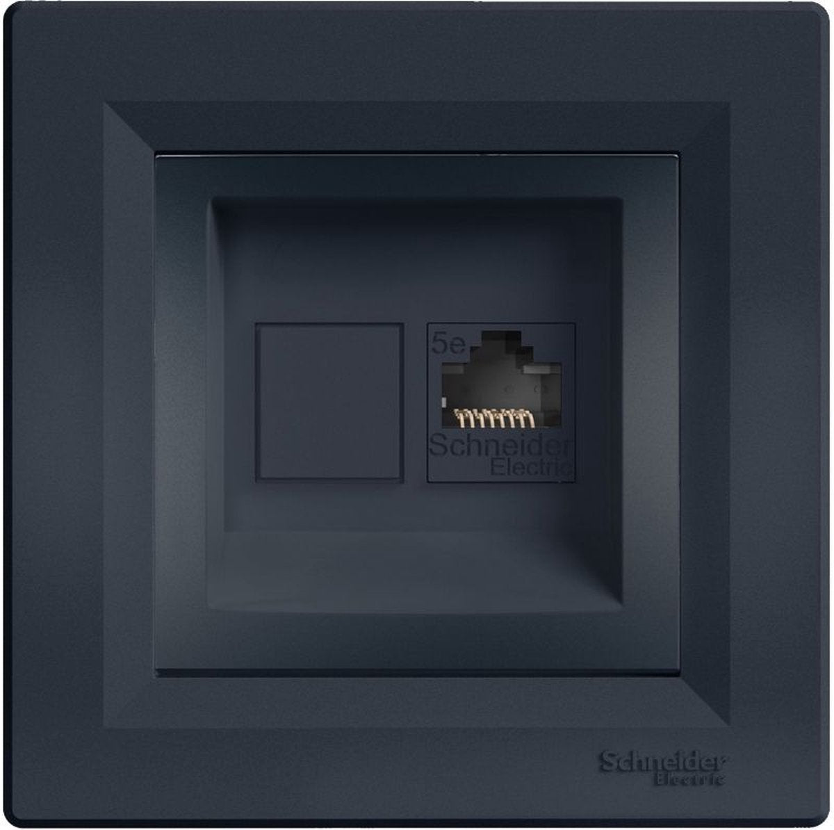 Merkloos sans marque schneider electric asfora categorie 5e antraciet computercontactdoos