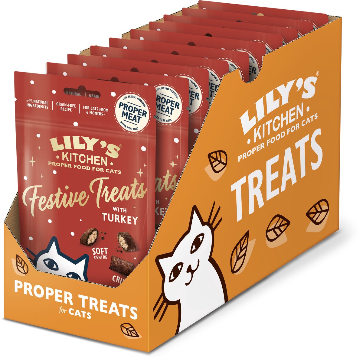 Lily's kitchen - snacks para gatos - golosinas festivas con pavo - 10 x 60g