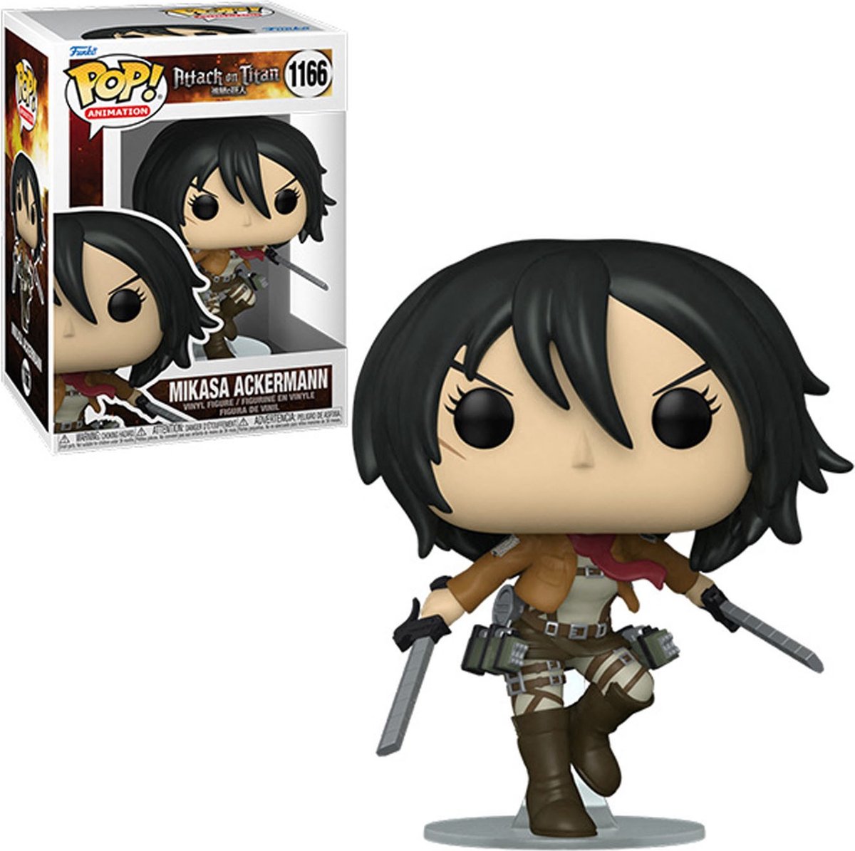 Funko attack on titan verzamelfiguur pop! animation mikasa ackerman with swords 9 cm multicolours