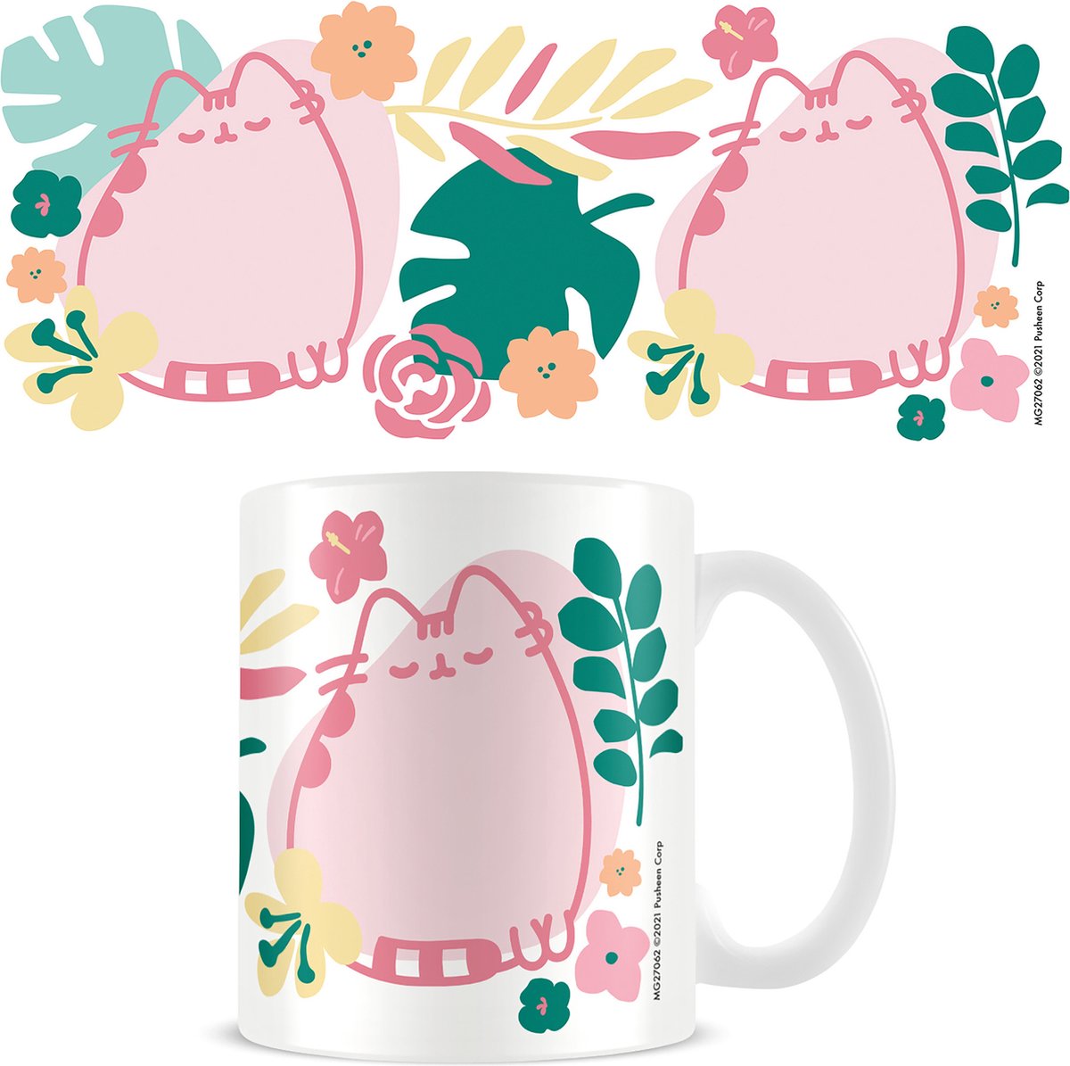 Tazza bianca Pusheen tropical da 11 once e 315 ml