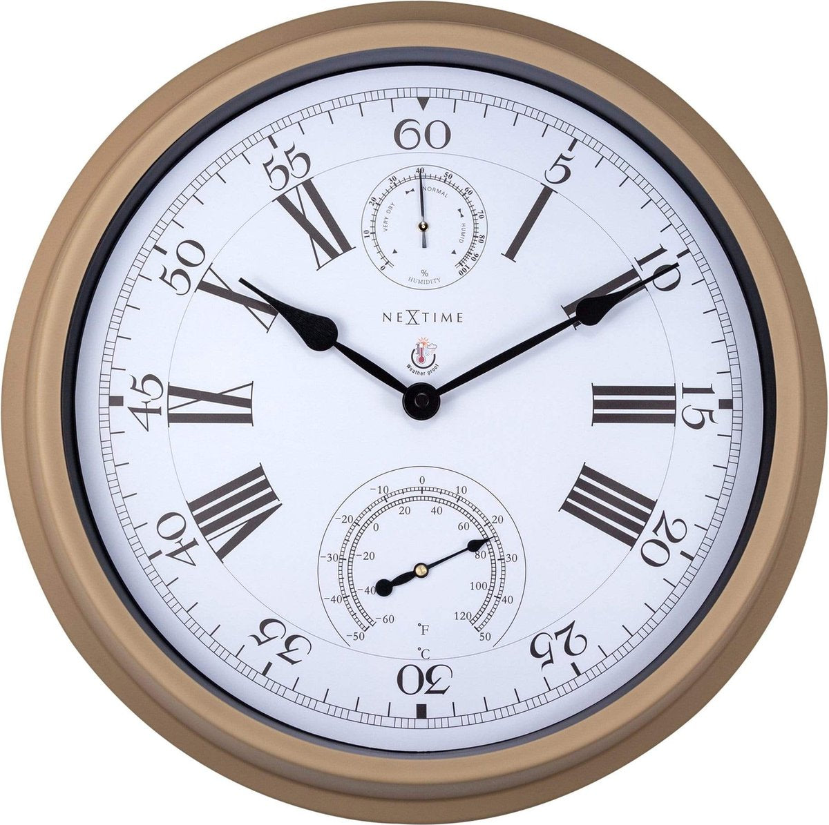 Giacinto Nexttime – orologio da parete – 40,5 cm – metallo – marrone – resistente alle intemperie