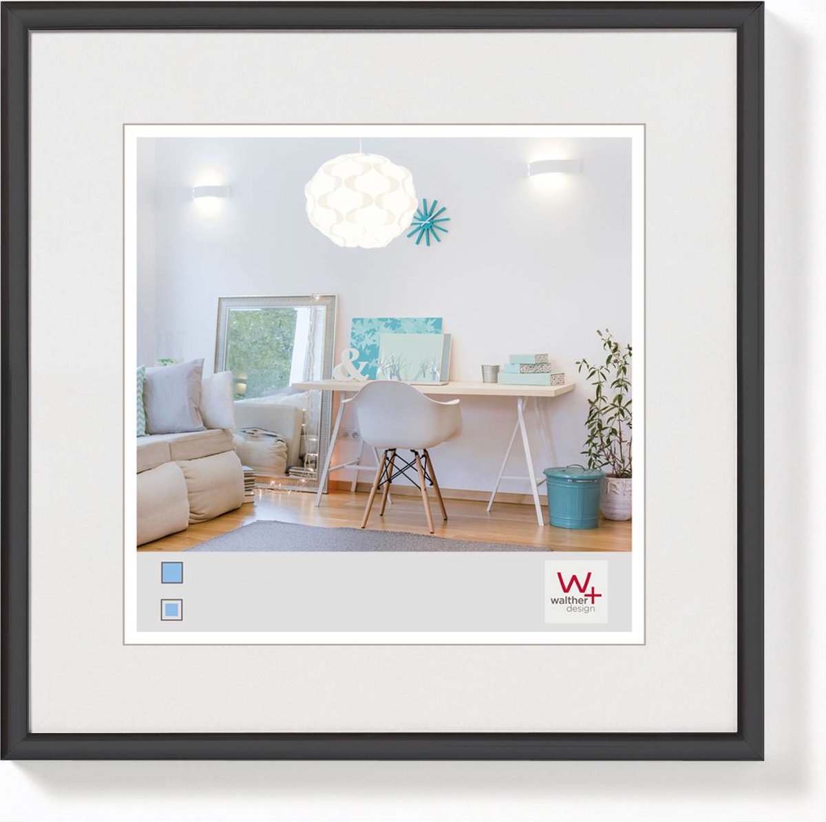 Walther new lifestyle - cornice in plastica - misura foto 15x15 cm - nera
