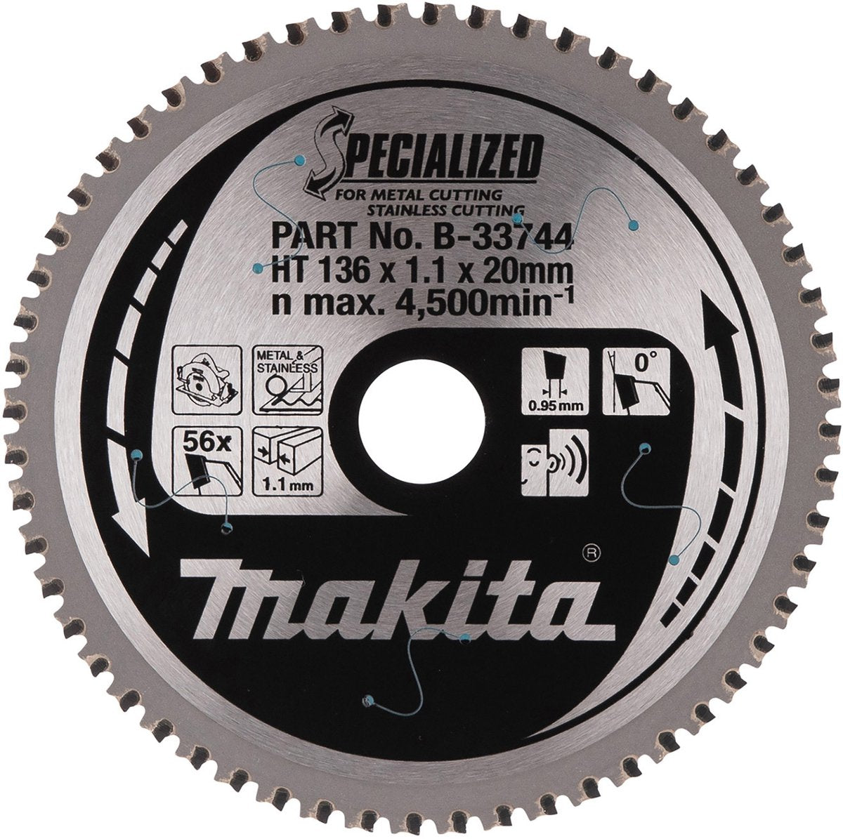 Accessori Makita - lama per sega per metallo, 136x20 mm, 56 denti b-33744