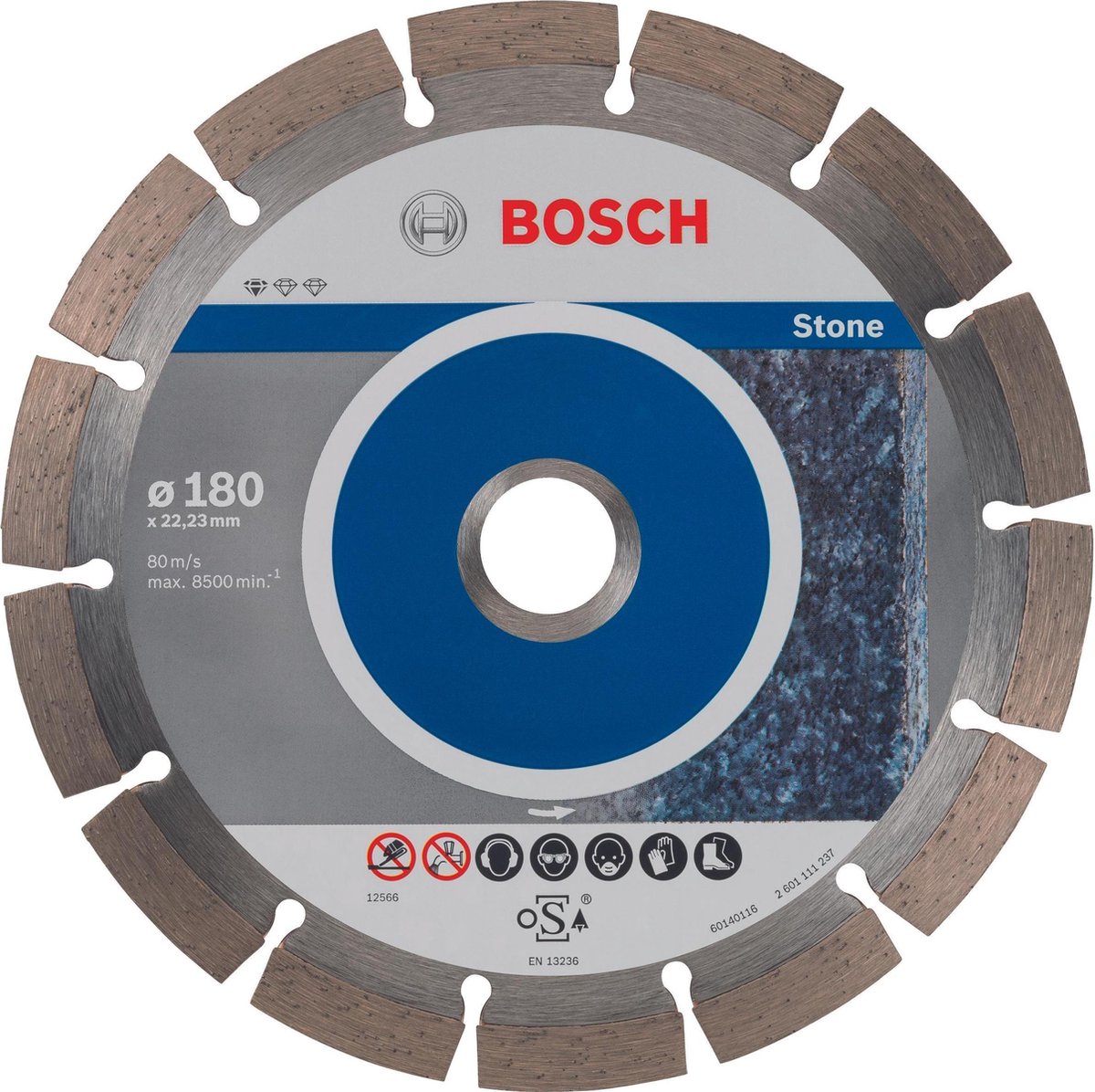 Disco de diamante bosch 10x prof piedra 180 22,23