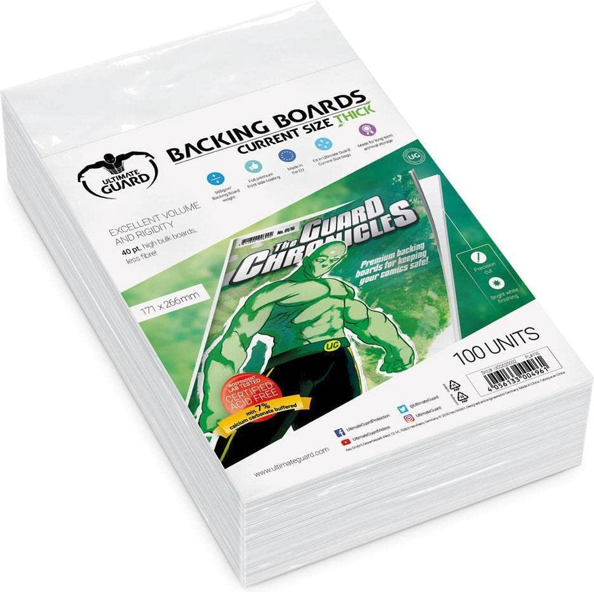 Tableros de respaldo de cómics Ultimate Guard (100) - tamaño actual grueso
