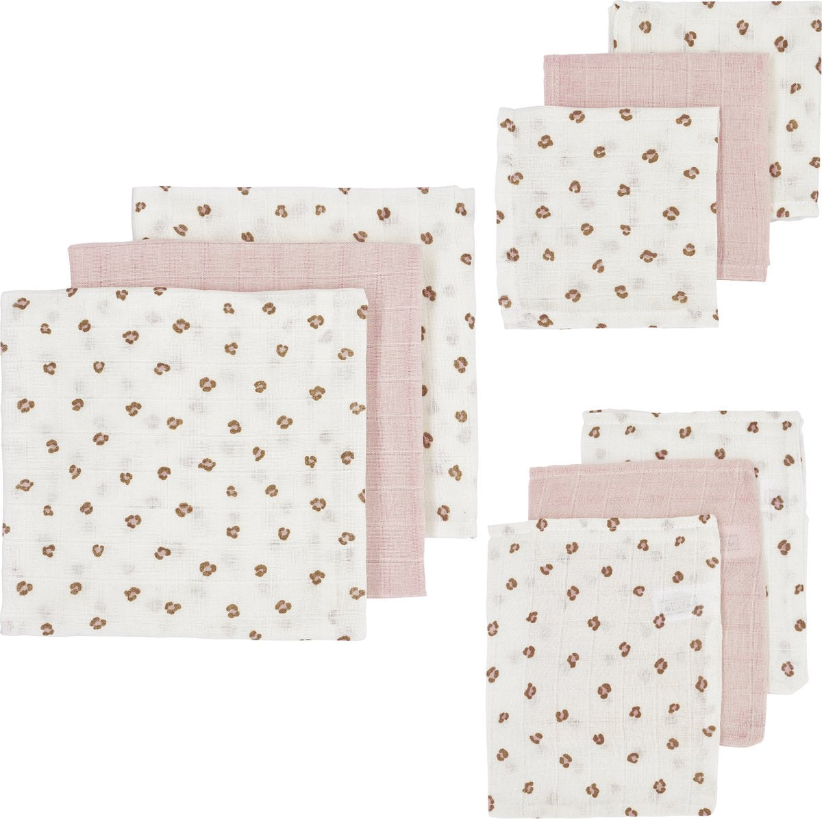 Meyco baby mini panther starterset - 9-pack - hydrofiel - soft pink