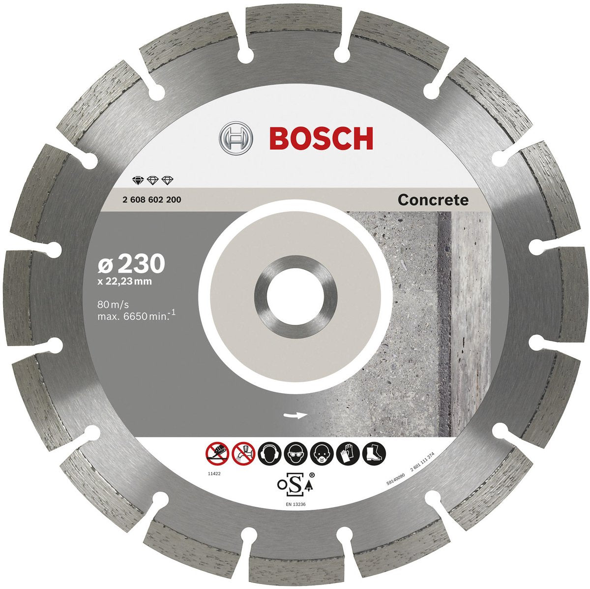 Disco de diamante Bosch 10x prof hormigón 230 22,23