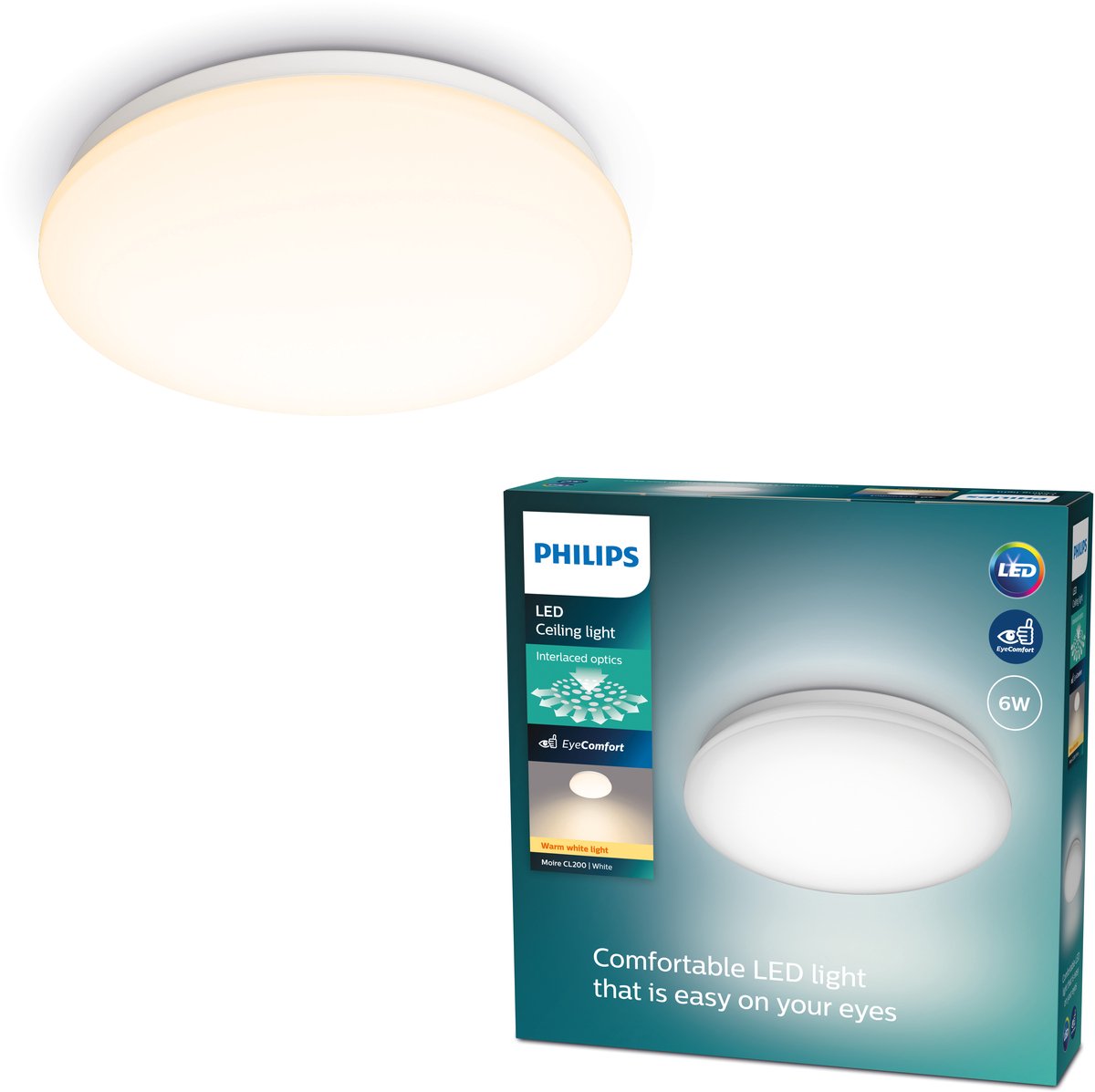 Philips LED Philips Moire lámpara de techo - luz blanca cálida - pequeña