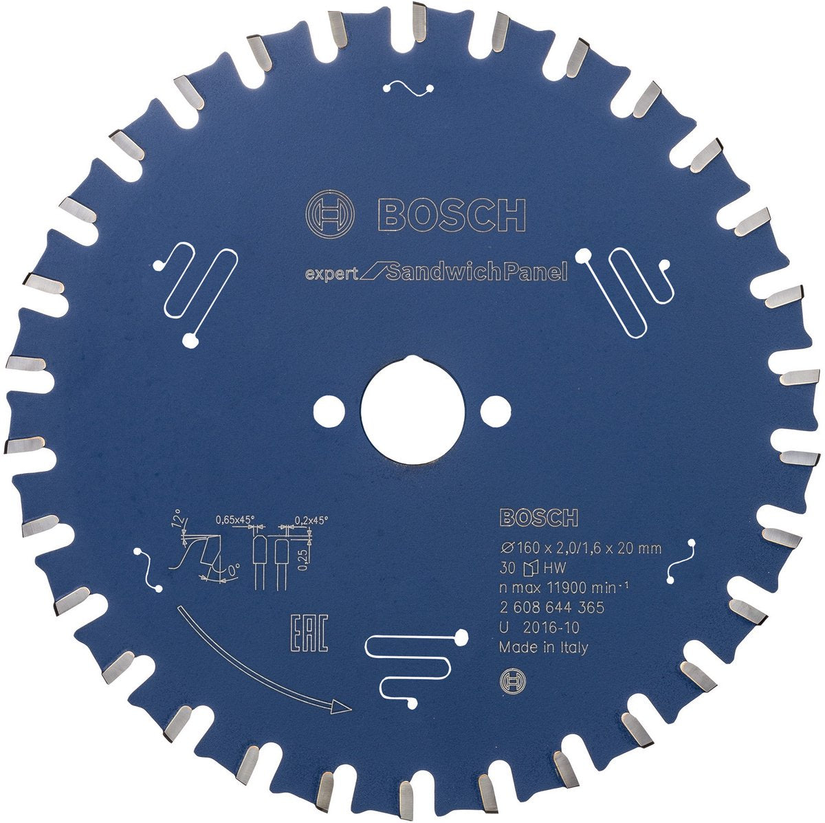 Bosch cuchilla experta para panel sándwich 160x20x2
