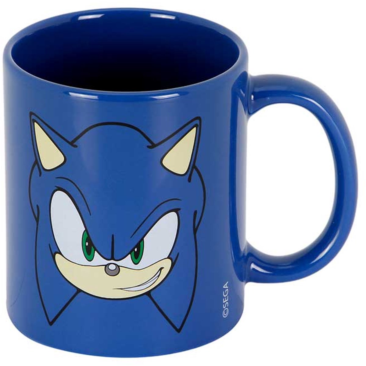 Karactermania - sonic the hedgehog - sega face - tazza in confezione regalo - tazze - bustine di caffè - blu