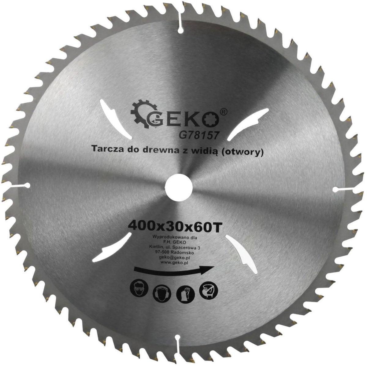 Lama per sega circolare Geko - lavorazione del legno - 400 mm - 60 denti - fori di raffreddamento
