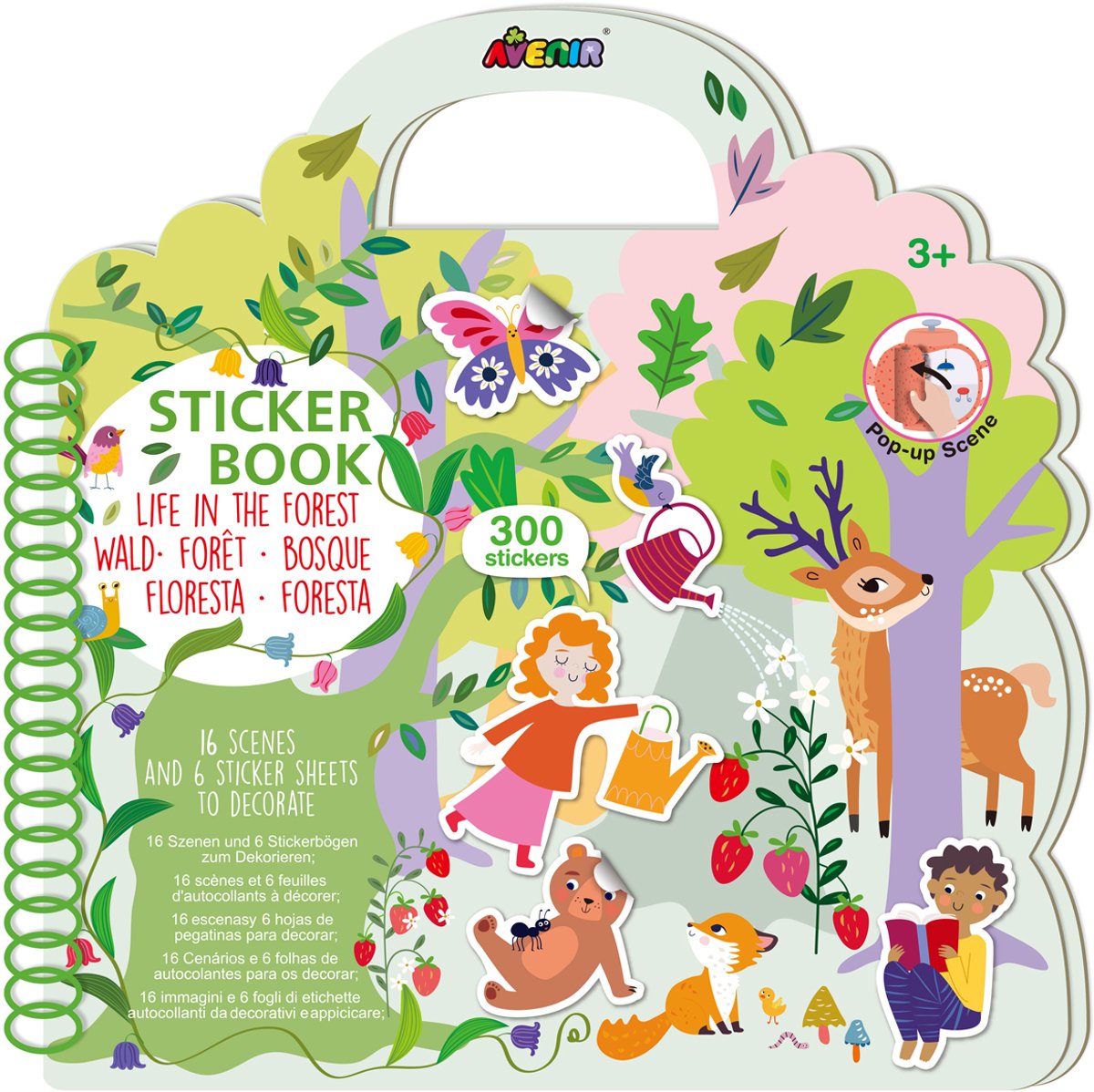 Libro de pegatinas Avenir - bosque - con 300 pegatinas - 3 años