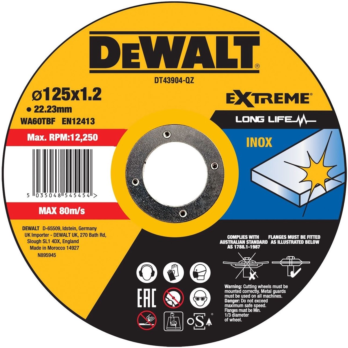 Dewalt dt43904 disco de corte acero inoxidable 125mm