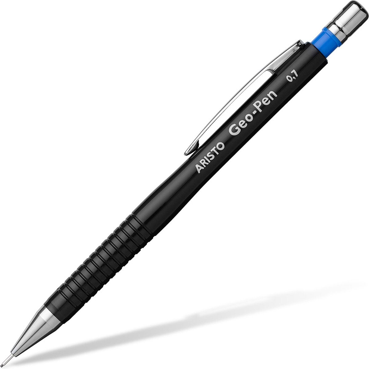 Portamine Aristo - geo-pen - larghezza tratto 0,7 mm - durezza hb - con gomma - nero blu - ar-85007