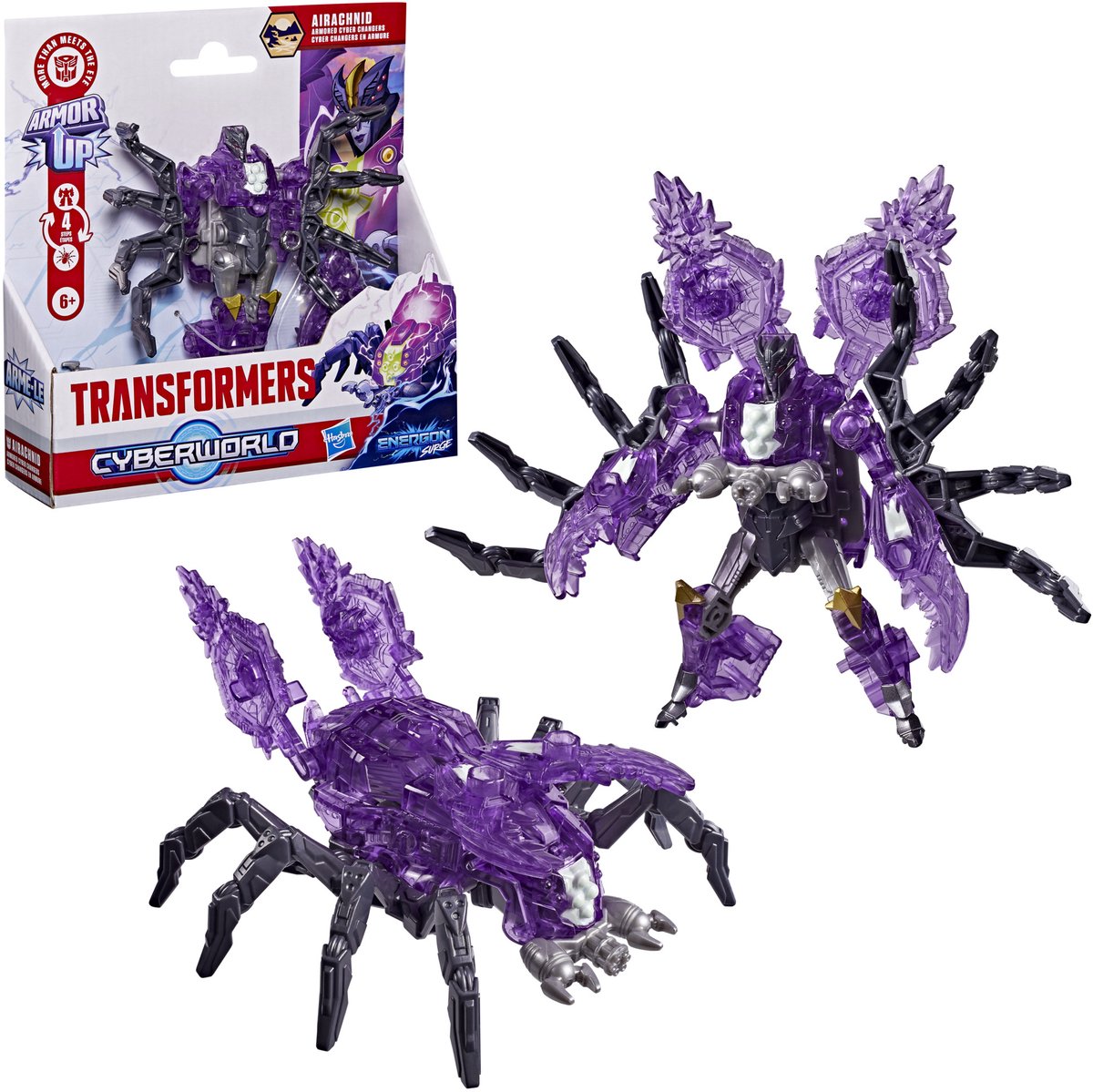 Transformers cyberworld energon surge airachnid corazzato cyber changer - action figure