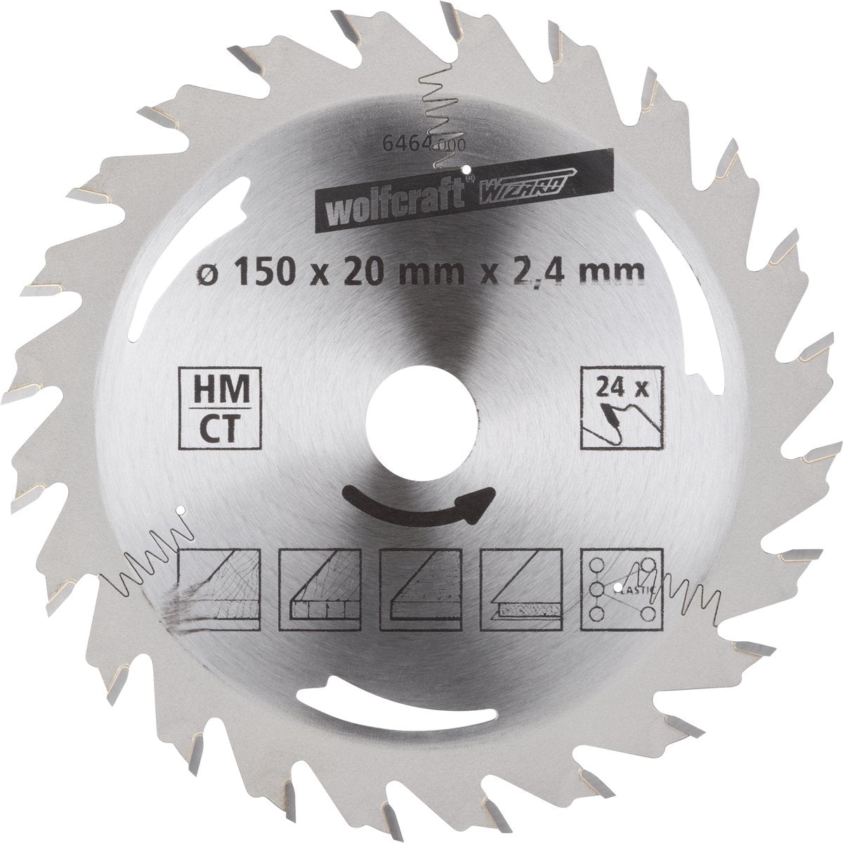 Wolfcraft - lama per sega circolare 150x20mm - 24 denti - lama per sega circolare - serie argento - 6464000
