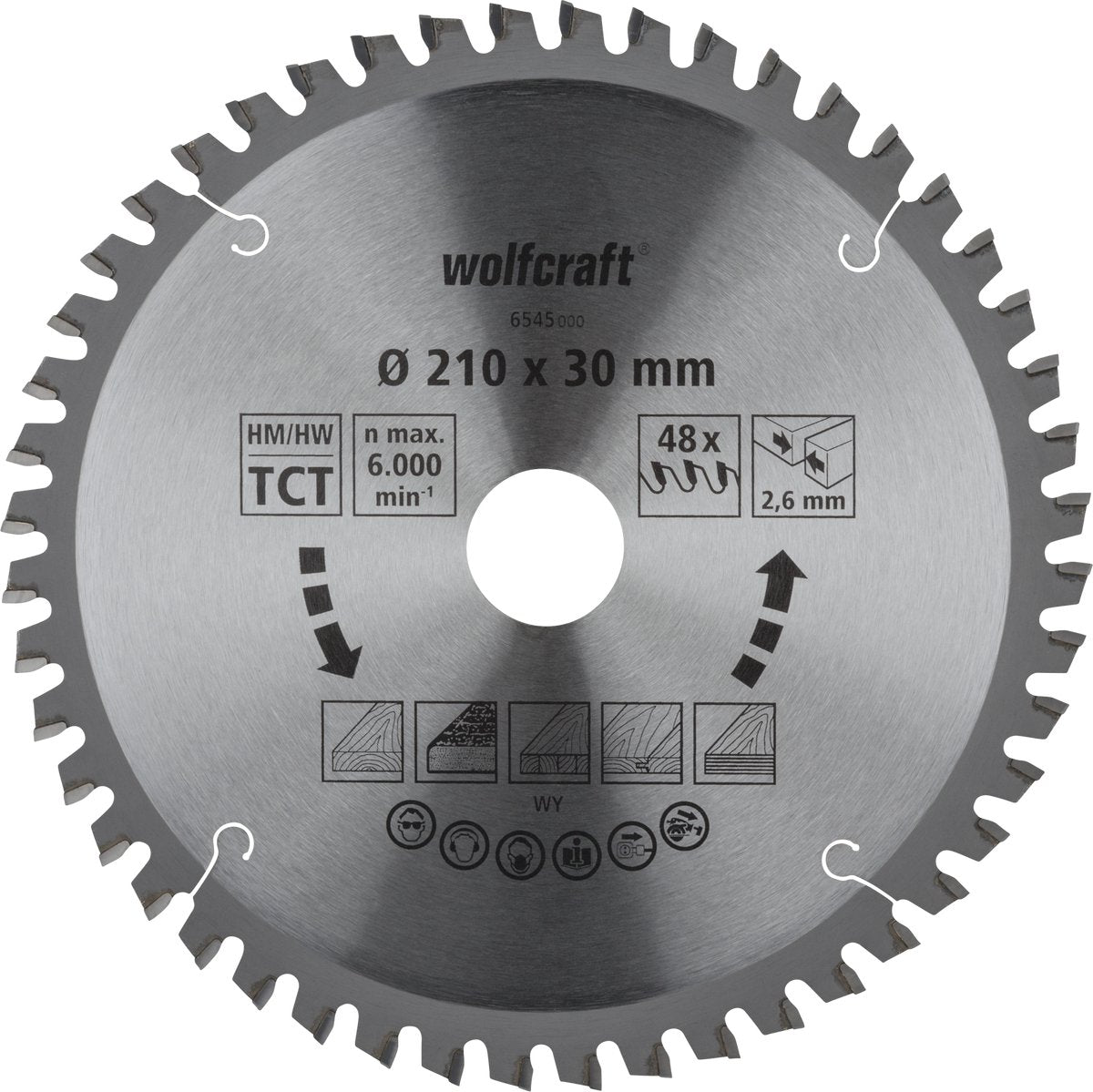 Wolfcraft - lama 210x30mm per troncatrice - 48 denti - troncatrice - serie arancione - 6545000