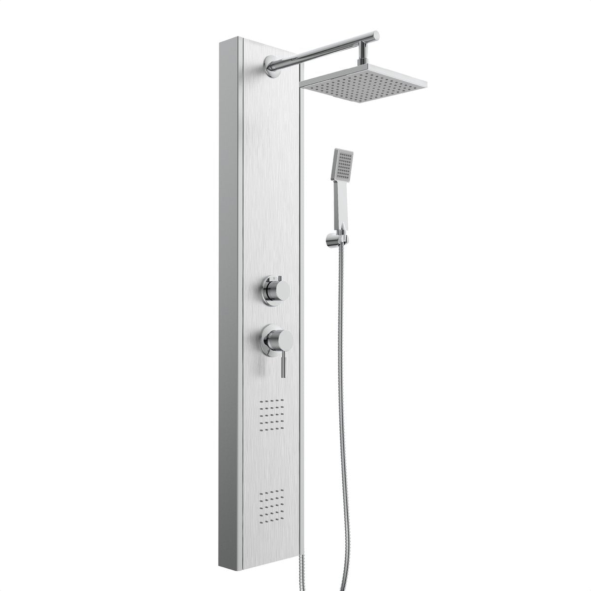 Panel de ducha Schütte Schütte con una mezcladora de botón Tahiti Acero inoxidable