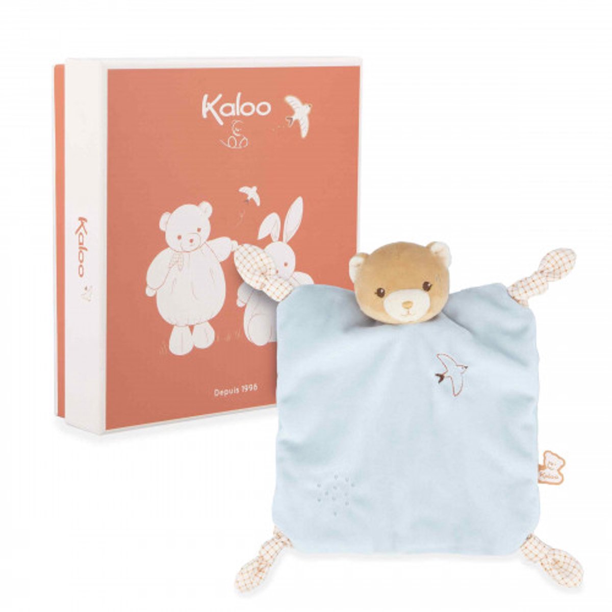 Kaloo - teddybeer blauw - knuffeldoekje