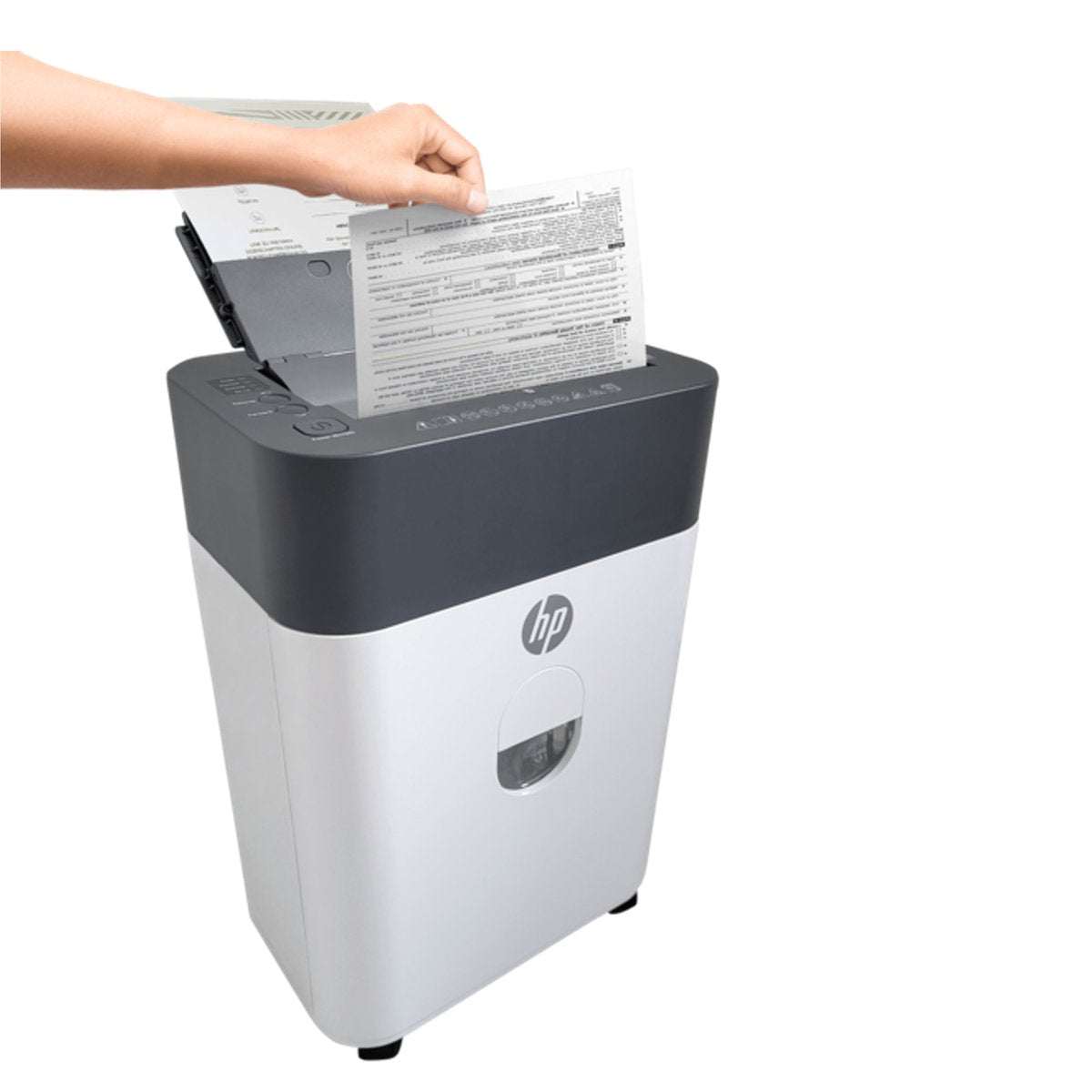 Hp oneshred autofeed 100cc - distruggidocumenti - 9 lame p-4 din 66399 - alimentatore automatico - distruggidocumenti - 17 litri - ruote - uso casa ufficio - bianco