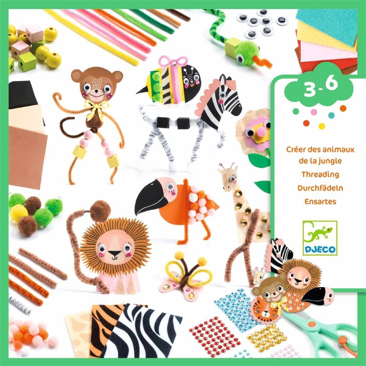Djeco knutselbox jungle dieren creatie fsc mix - knutselset.