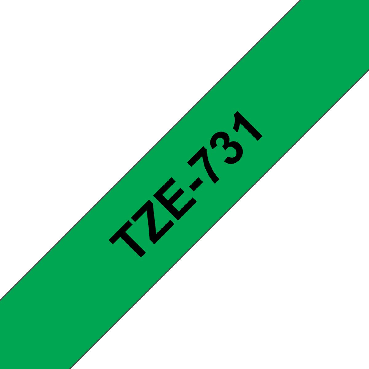 Brother tz-731 12 mm - nero su verde - laminato (8 m)