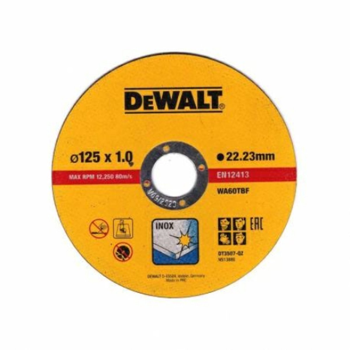 Juego de discos de corte Dewalt dt43972-qz - 10 piezas en caja metálica - 125 x 1,0 mm - acero inoxidable - súper fino - para amoladora angular - discos abrasivos profesionales - 5054905245689