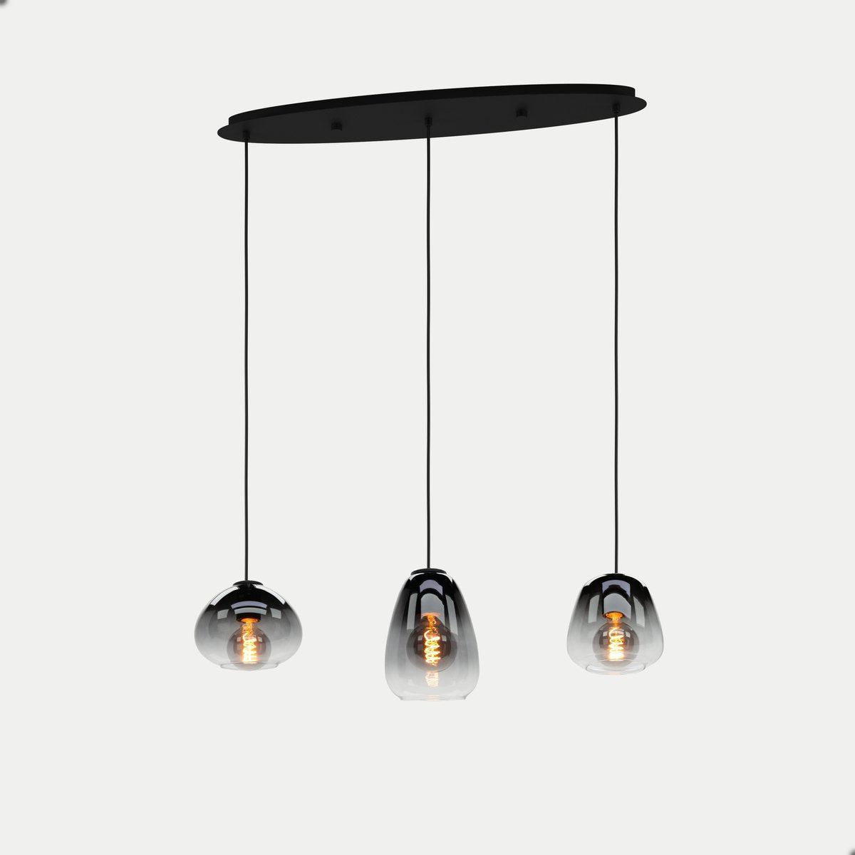Eglo aguilares hanglamp - e27 - 84 cm - glas - zwart