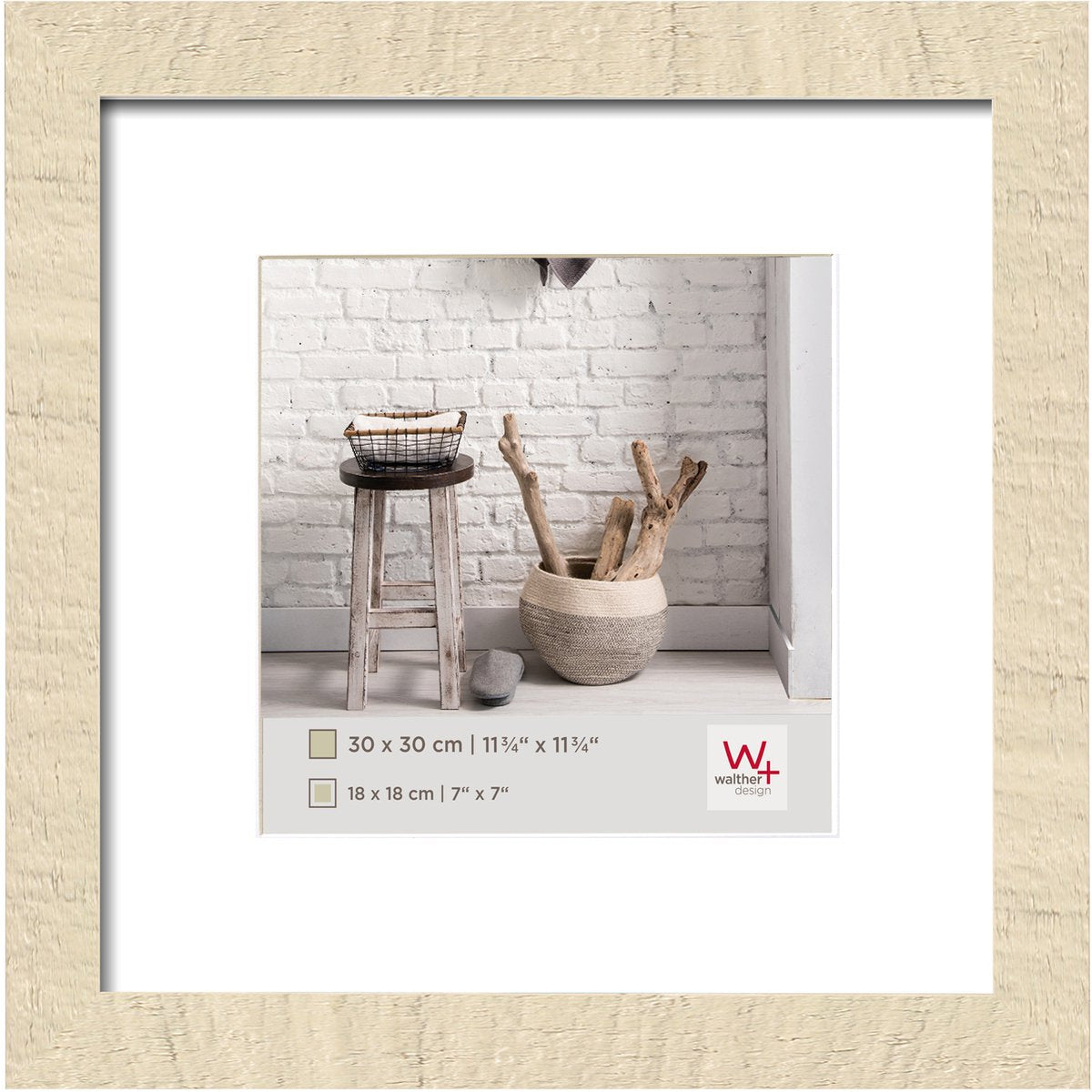 Walther home - marco de madera - tamaño de la foto 30x30 cm - blanco crema