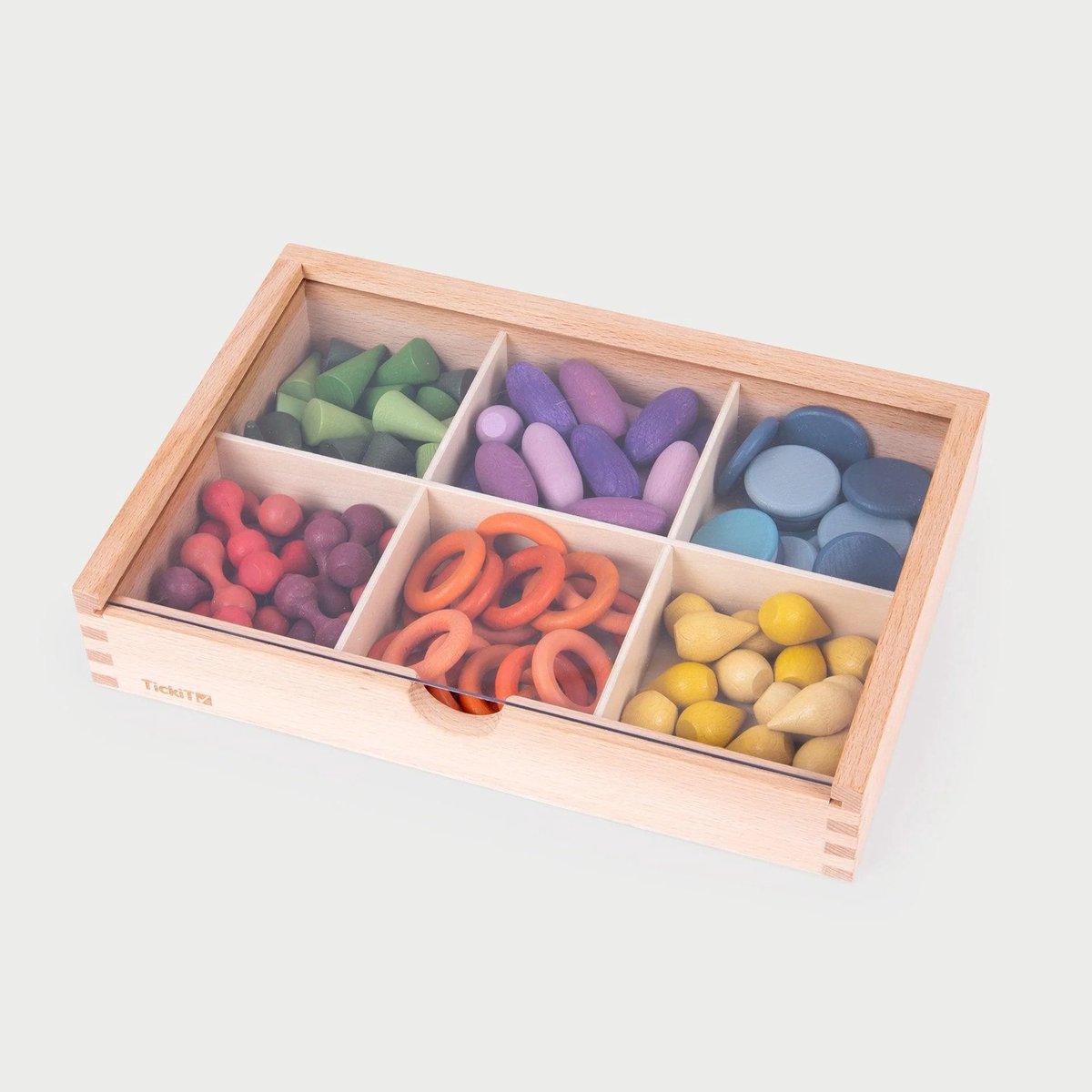 Tiquete | juego de clasificación de tesoros de madera
