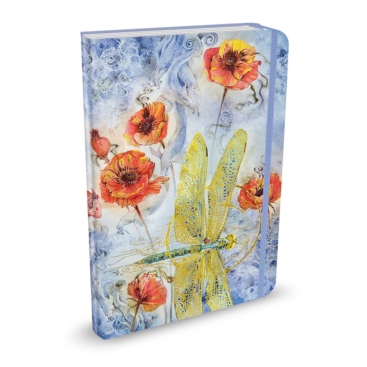 Cuaderno compacto Peter Pauper - índigo dragon fly - con cierre elástico - 13x18 cm